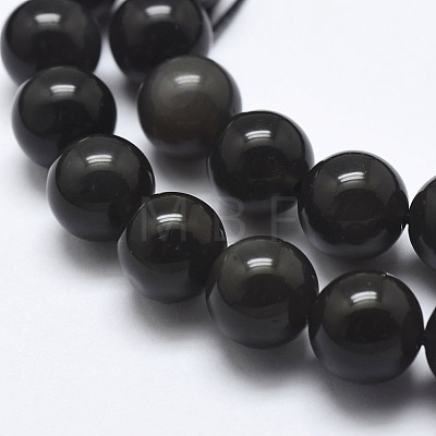 Natural Ice Obsidian Beads Strands G-A171-16-10mm-1