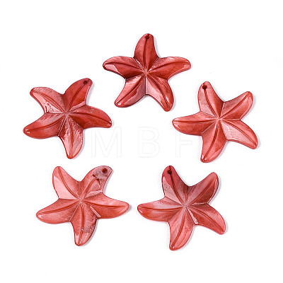 Natural Freshwater Shell Carved Pendants SHEL-N038-38C-1