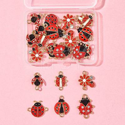 24Pcs 6 Styles Alloy Crystal Rhinestones Connector Charms FIND-FS0004-78-1