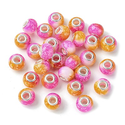 Two Tone Glass European Beads GPDL-K003-01E-1