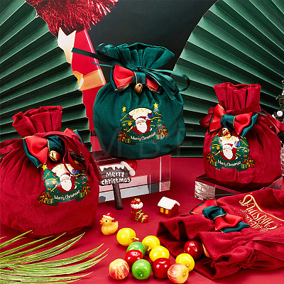 4Pcs 4 Styles Christmas Velvet Candy Apple Bags TP-CP0001-05A-1
