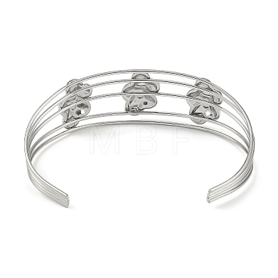 Non-Tarnish 304 Stainless Steel Hollow Open Cuff Bangles BJEW-Q348-03P-09-1