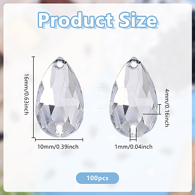 100Pcs Sew on Rhinestone ACRT-GO0001-01B-1