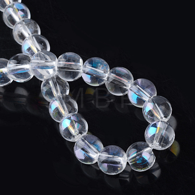 Electroplate Glass Beads Strands X-EGLA-Q062-8mm-A08-1