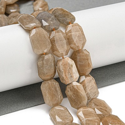 Natural Peach Moonstone Beads Strands G-P544-B04-01-1