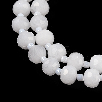 Natural White Jade Beads Strands G-H057-A22-07-1