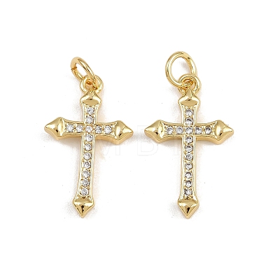 Brass Micro Pave Cubic Zirconia Pendants ZIRC-P060-21G-1-1