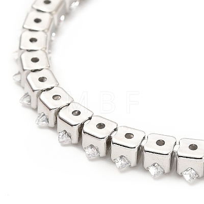 Adjustable Rack Plating Brass Cubic Zirconia & Box Chain Bracelets BJEW-A132-21-1