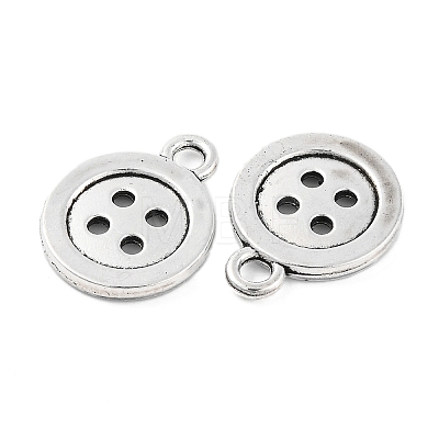 4-Hole Button Tibetan Style Zinc Alloy Charms LS-X-TIBEP-R334-167AS-RS-1