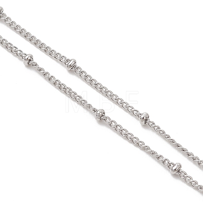 304 Stainless Steel Satellite Chain Slider Necklace Making AJEW-JB01555-01-1