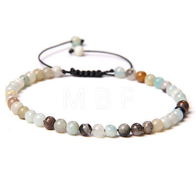 4mm Natural Flower Amazonite Beaded Braided Bracelets SY1950-16-1