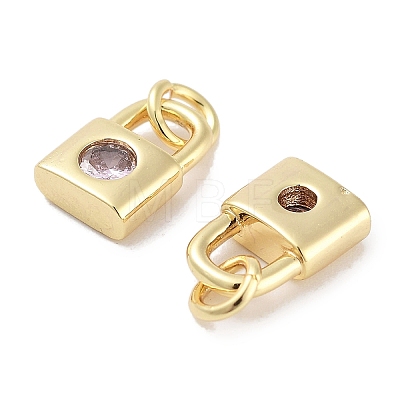 Brass Micro Pave Cubic Zirconia Charms KK-C051-13G-03-1