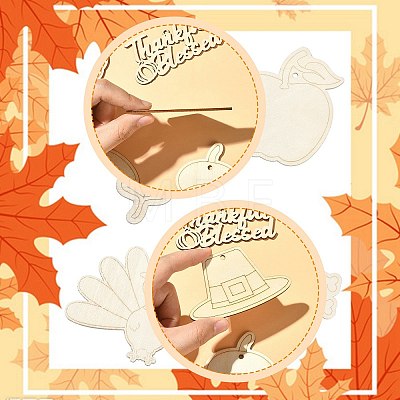 Thanksgiving Day Theme Unfinished Wood Cutouts WOOD-CJC0009-03-1