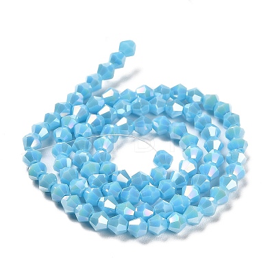 Opaque Solid Color Electroplate Glass Beads Strands GLAA-F029-P4mm-A12-1