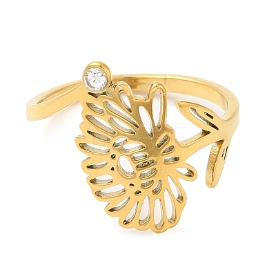304 Stainless Steel with Cubic Zirconia Adjustable Rings RJEW-K245-48F-G-1