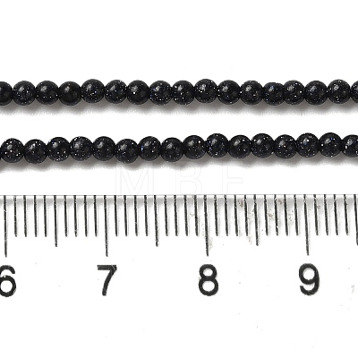 Synthetic Blue Goldstone Beads Strands G-B090-A07-01-1