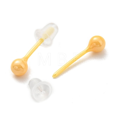 Hypoallergenic Bioceramics Zirconia Ceramic Round Ball Stud Earrings EJEW-Q768-18E-1