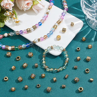 100Pcs 10 Styles Tibetan Style Zinc Alloy Beads FIND-SP0005-93-1