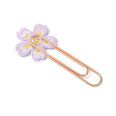 Polyester Embroidered Flower Bookmarks AJEW-JK00280-1