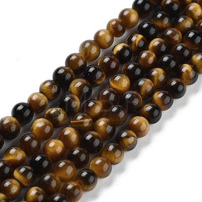 Natural Tiger Eye Beads Strands G-G099-4mm-4-1