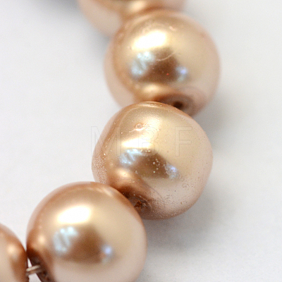 Baking Painted Pearlized Glass Pearl Round Bead Strands X-HY-Q330-8mm-11-1