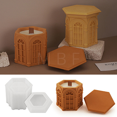 Hexagon DIY Silicone Storage Box Molds PW-WG00149-01-1