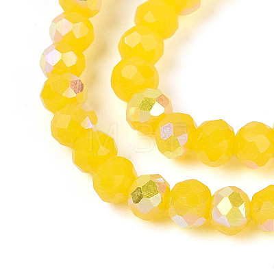 AB Color Plated Opaque Glass Rondelle Beads Strands EGLA-T029-4mm-09E-1