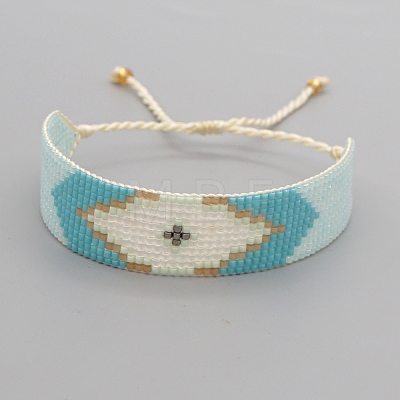 Friendship Rhombus Loom Pattern Seed Beads Bracelets for Women BJEW-A121-48A-1