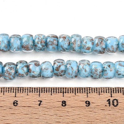 Luminous Handmade Gold Foil Glass Beads Strands FOIL-N029-02A-04-1