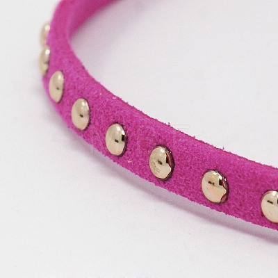 Golden Aluminum Studded Faux Suede Cord LW-D004-05-1