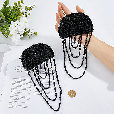 2Pcs Felt & Glass Brooches JEWB-FH0001-70B-1