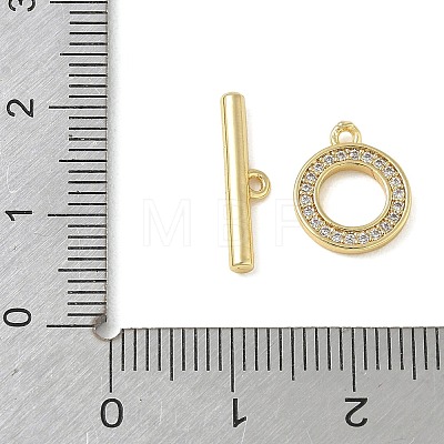 Brass Micro Pave Clear Cubic Zirconia Toggle Clasps CU-CBAC675-06G-1