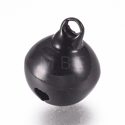 Baking Painted Iron Bell Pendants IFIN-WH0052-03C-1