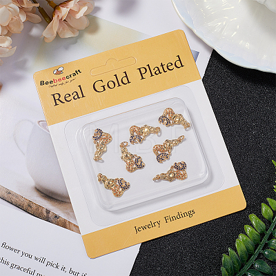 8Pcs Brass Micro Pave Cubic Zirconia Pendants KK-BBC0014-40-1