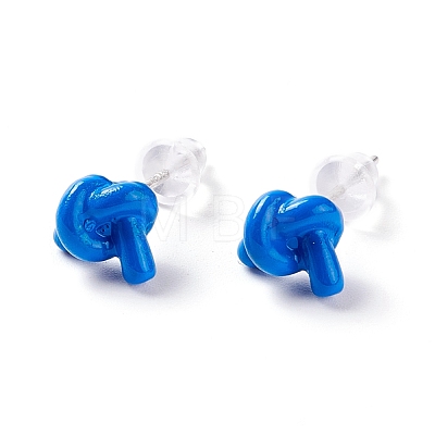 Knot Shape Resin Stud Earrings Set EJEW-D278-17S-01-1