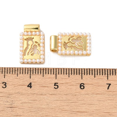 Rack Plating Brass & Acrylic Pearl Pendants KK-G488-05B-G-1