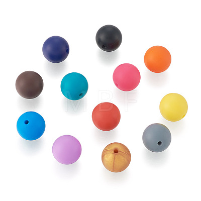 120Pcs 12 Colors Silicone Beads SIL-TA0001-16-1