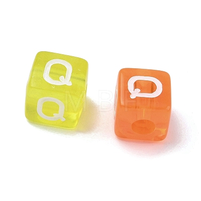Spray Painted Transparent Acrylic Beads MACR-K365-07Q-1