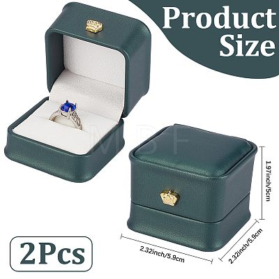 2Pcs PU Leather Jewelry Boxes CON-CL0001-16-1
