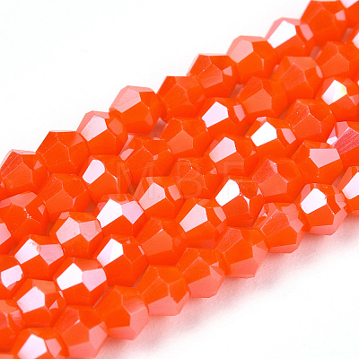 Opaque Solid Color Electroplate Glass Beads Strands EGLA-A039-P2mm-A03-1