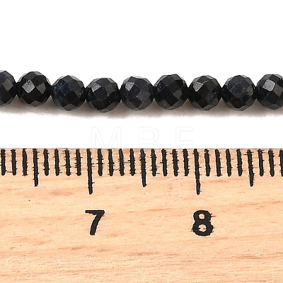 Natural Black Sapphire Beads Strands G-G259-D07-3mm-1