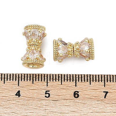 Brass Micro Pave Clear Cubic Zirconia Screw Clasps KK-H202-02A-G-1