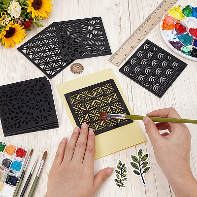 1 Bag Square Acrylic Clay Templates DIY-BC0017-60-1