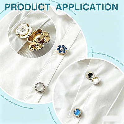 Flat Round Brass Button Covers Settings BUTT-WH0030-73E-1