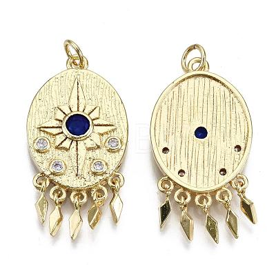 Brass Micro Pave Colorful Cubic Zirconia Pendants ZIRC-S067-097-NF-1