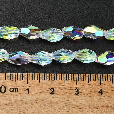 Transparent Electroplate Glass Beads Strands GLAA-K064-03B-AB01-1