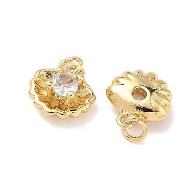 Brass Micro Pave Cubic Zirconia Charms KK-A291-12D-G-1
