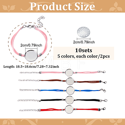 10Pcs 5 Colors Faux Suede Cord Bracelet Making DIY-ME0003-70-1