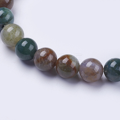 Natural Indian Agate Beaded Stretch Bracelets BJEW-I253-8mm-11-1