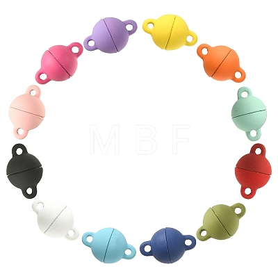 12 Sets 12 Colors Spray Painted Alloy Magnetic Clasps PALLOY-CJ0002-30-1